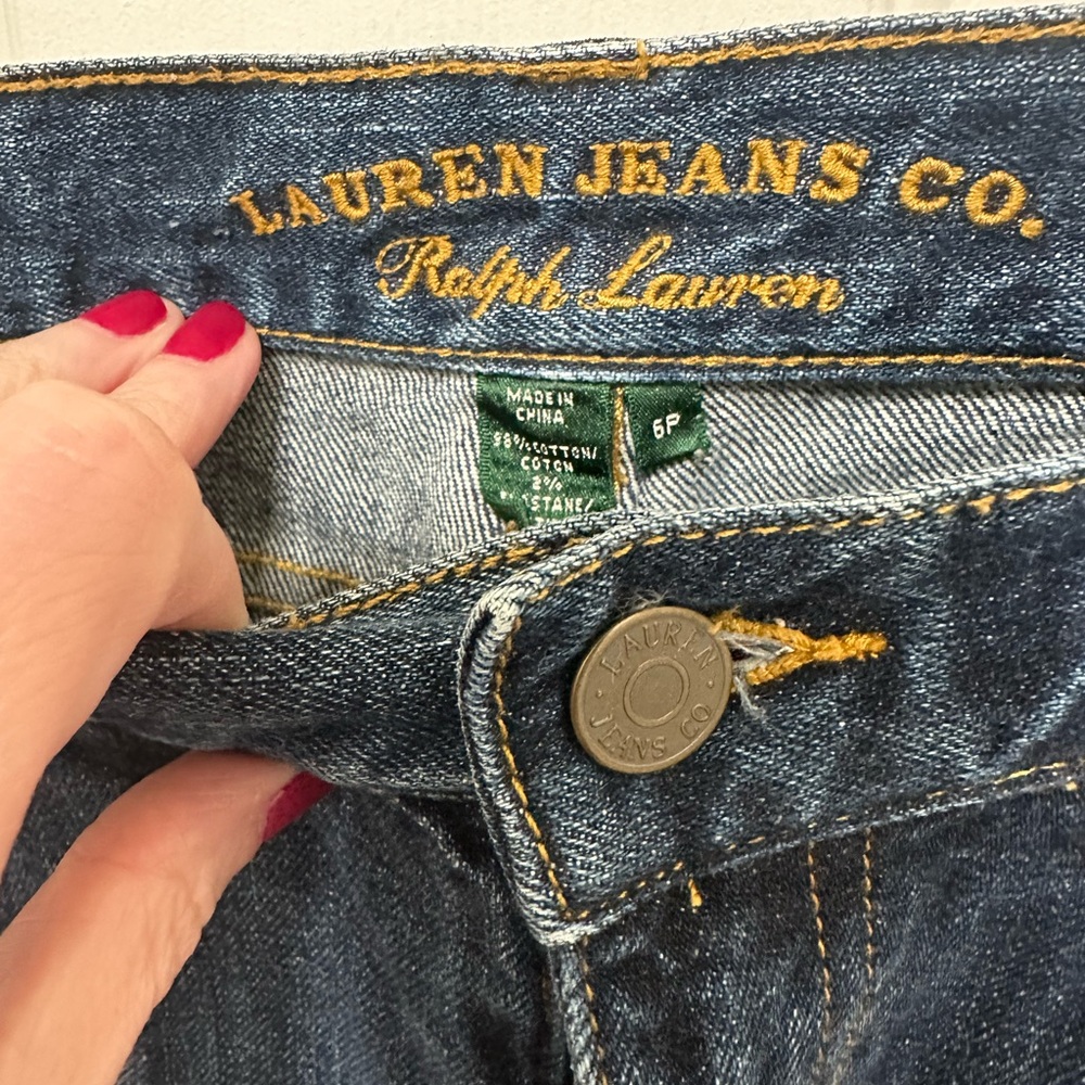 Lauren Ralph Lauren Dark Blue Denim Bermuda Shorts women’s size 6P - Picture 4 of 6